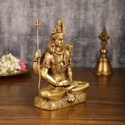 Handcrafted Pure Brass Lord Shiva Meditation Idol | 8.5 Inch - Budhshiv.com
