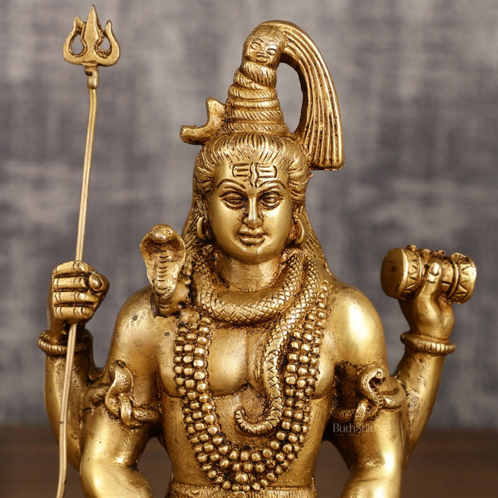 Handcrafted Pure Brass Lord Shiva Meditation Idol | 8.5 Inch - Budhshiv.com