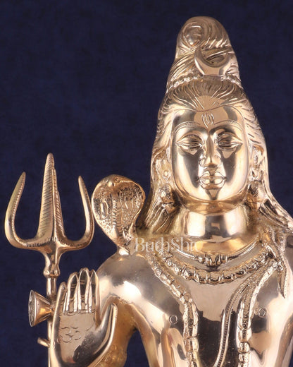 Handcrafted Pure Brass Lord Shiva Statue - 23" Glossy finish - Budhshiv.com