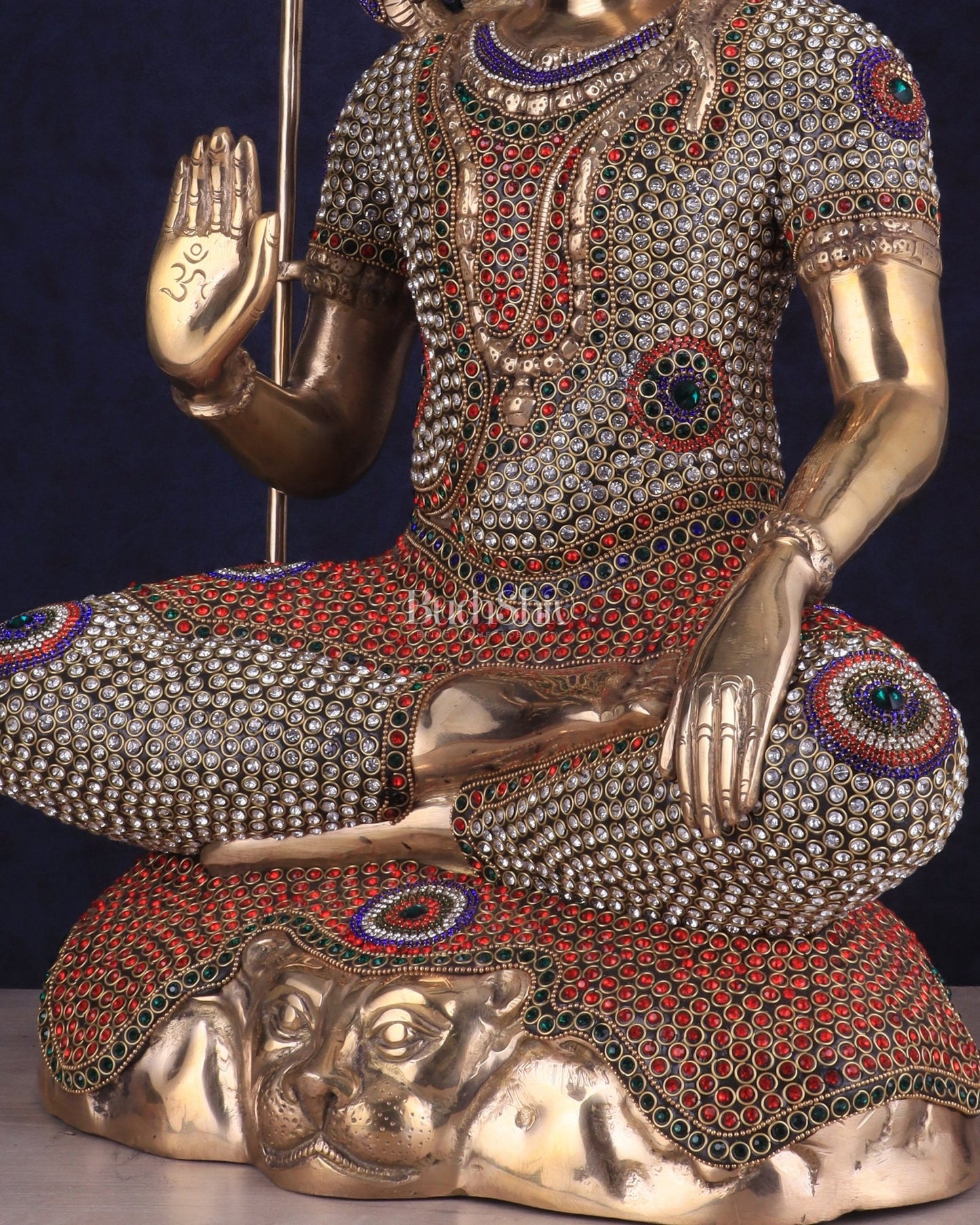 Handcrafted Pure Brass Lord Shiva Statue - 23" Height Jewelled up work - Budhshiv.com