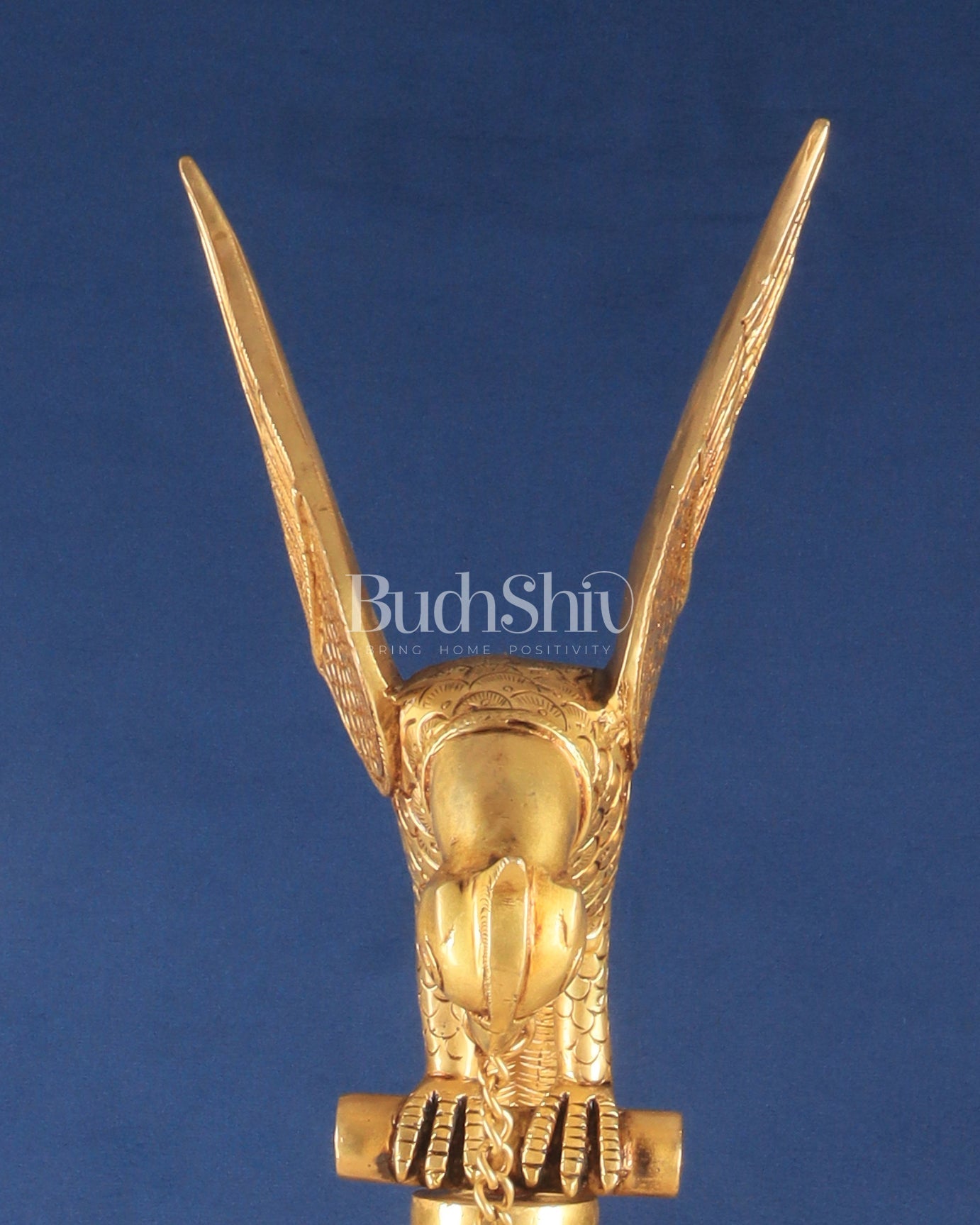 Handcrafted Pure Brass Superfine Large Parrot Lamp Vilakku - 29" - Budhshiv.com