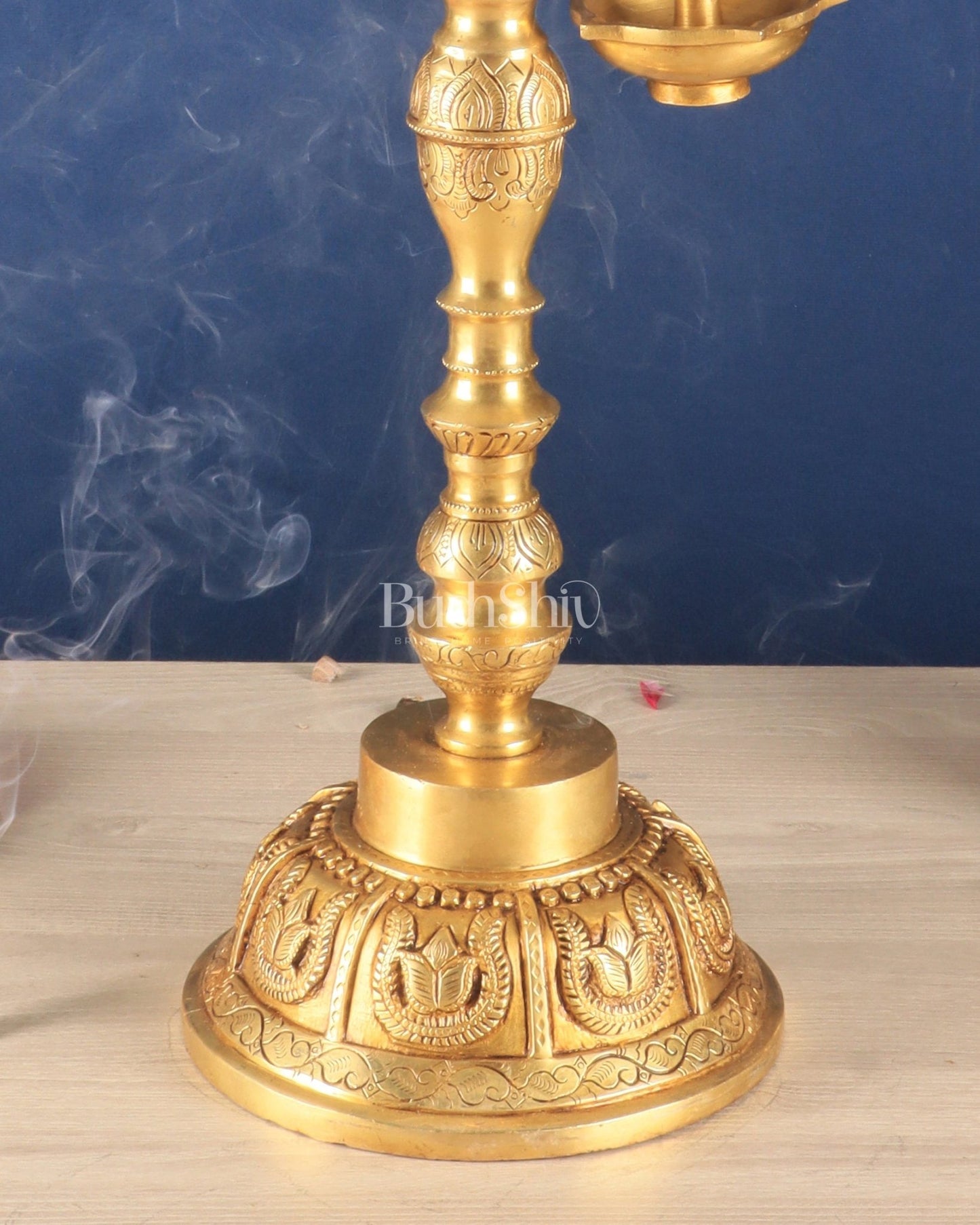 Handcrafted Pure Brass Superfine Large Parrot Lamp Vilakku - 29" - Budhshiv.com