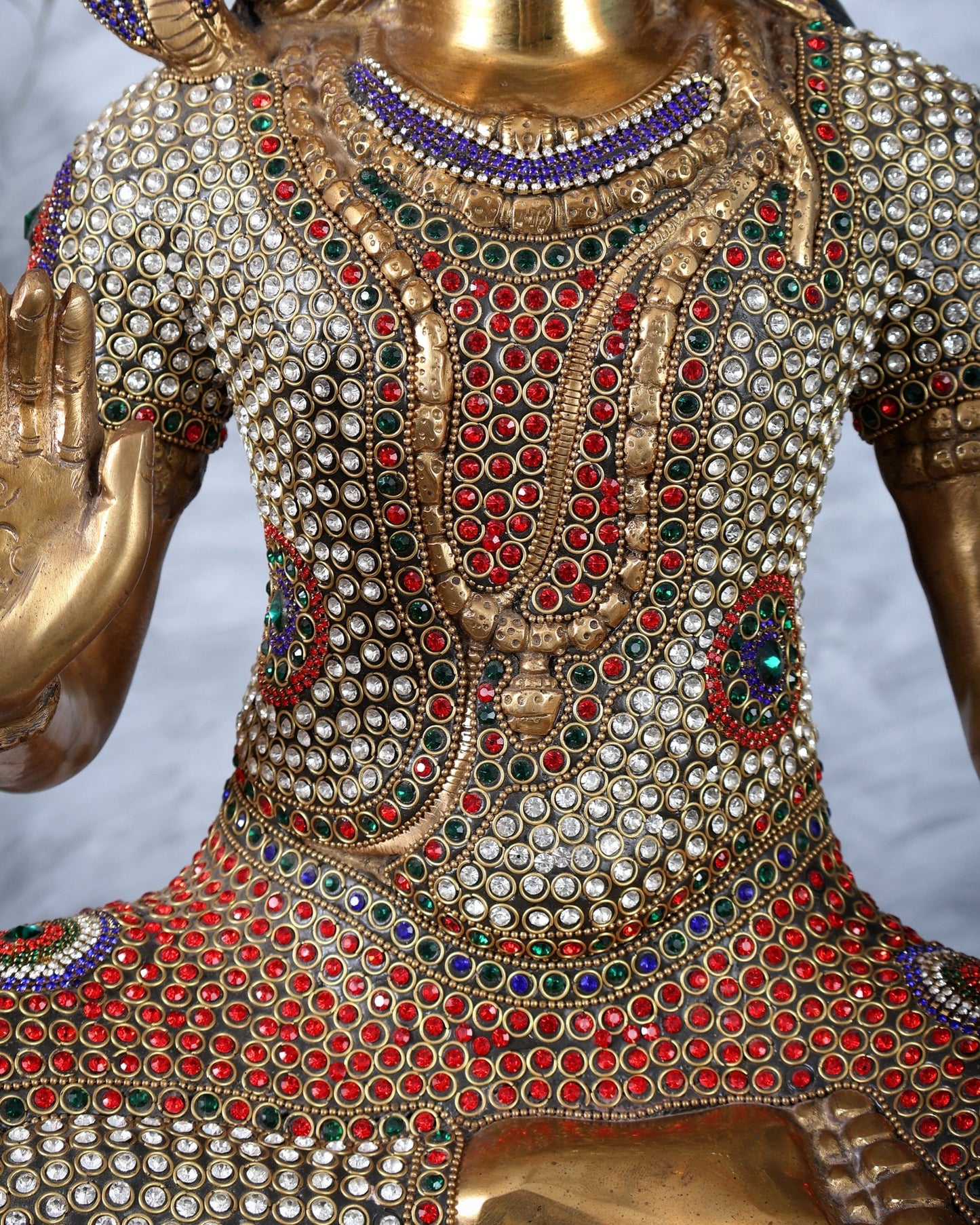 Handcrafted Shiva Pure Brass Statue - 23" Jewellers meenakari - Budhshiv.com