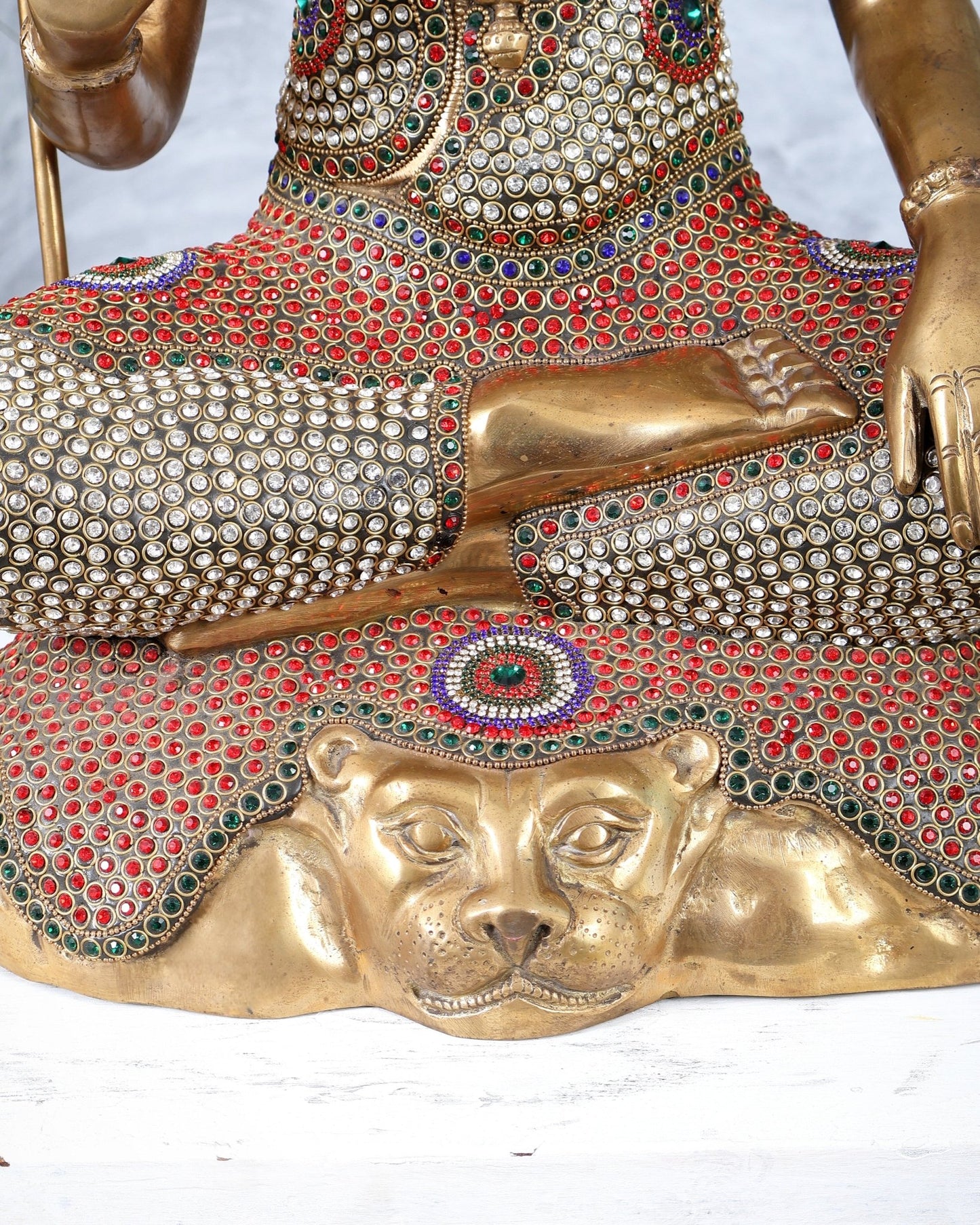 Handcrafted Shiva Pure Brass Statue - 23" Jewellers meenakari - Budhshiv.com