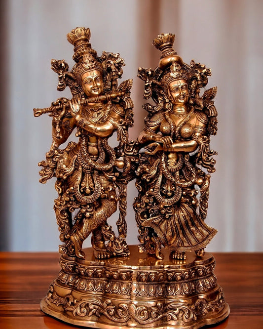 Handmade Brass Radha krishna Idols 28 inch - Budhshiv.com