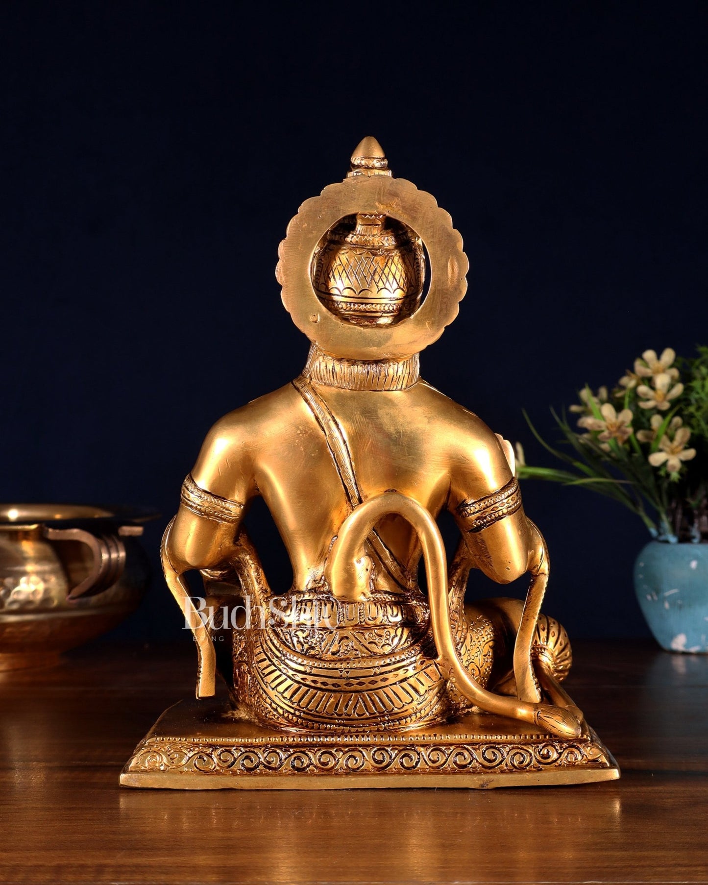 Hanuman ji Brass Idol 9.5" - Budhshiv.com