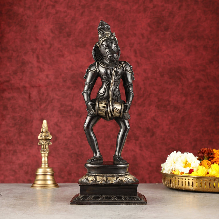 Hayagriva brass idol Restoring Vedas 12.5" - Budhshiv.com