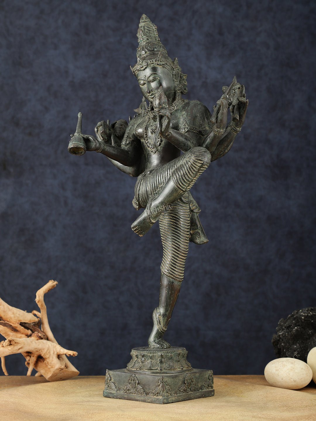 Indonesian Bronze Dancing Parvati Statue | Lost Wax Sculpture | 24" - Budhshiv.com