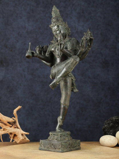 Indonesian Bronze Dancing Parvati Statue | Lost Wax Sculpture | 24" - Budhshiv.com
