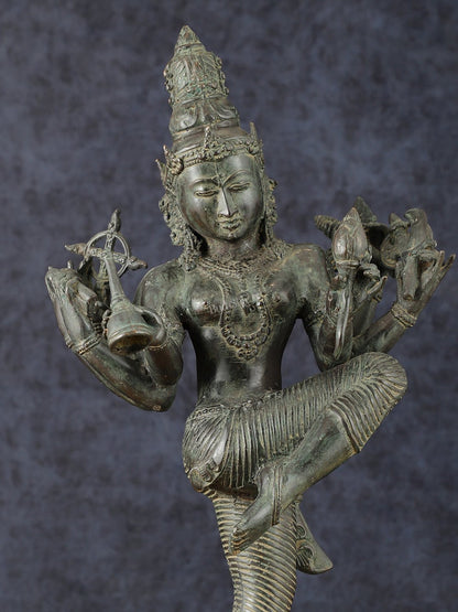 Indonesian Bronze Dancing Parvati Statue | Lost Wax Sculpture | 24" - Budhshiv.com