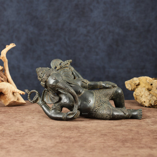 Indonesian Bronze Ganesha Sculpture | Lost Wax Casting 12" wide - Budhshiv.com