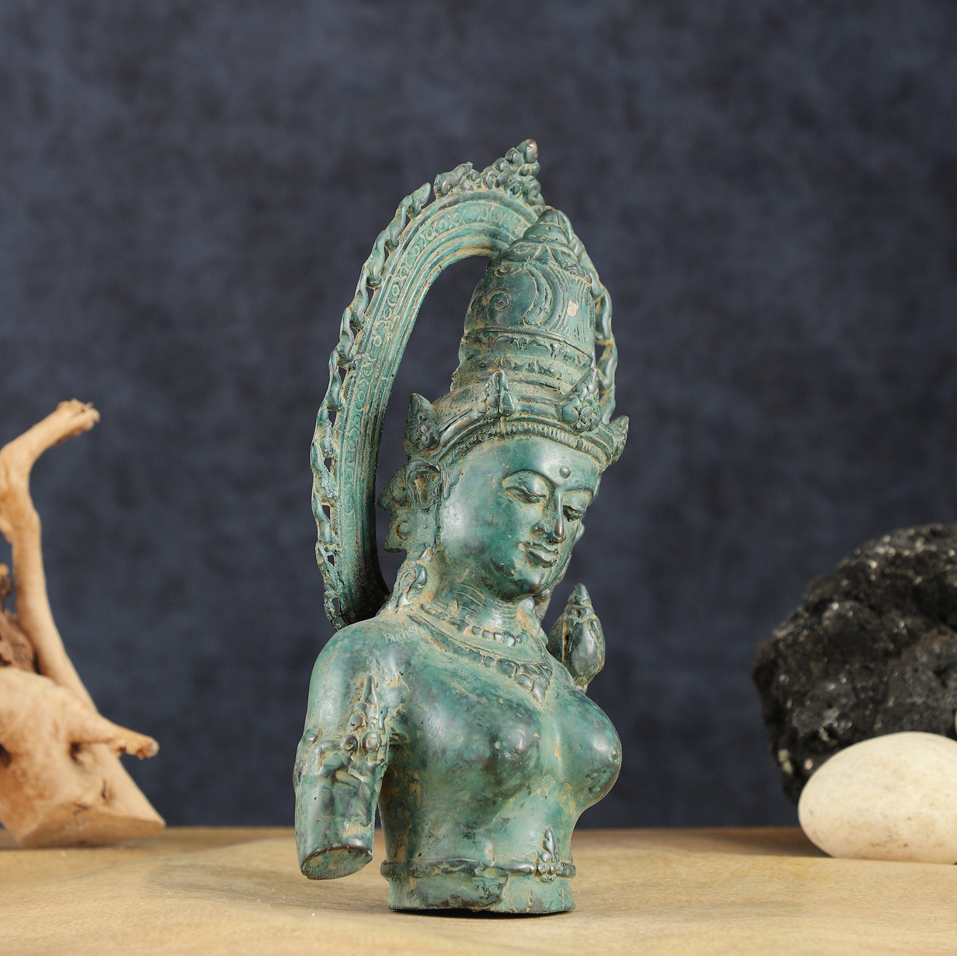 Indonesian Bronze Goddess Parvati Statue | Vintage Lost Wax Casting | 11" - Budhshiv.com