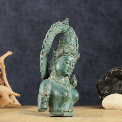 Indonesian Bronze Goddess Parvati Statue | Vintage Lost Wax Casting | 11" - Budhshiv.com