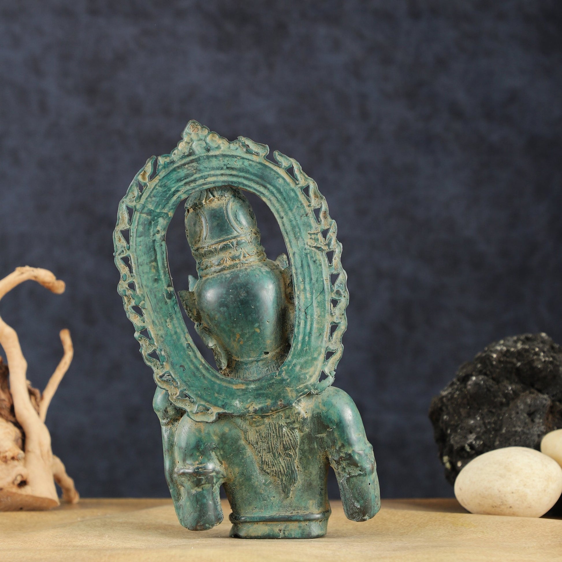 Indonesian Bronze Goddess Parvati Statue | Vintage Lost Wax Casting | 11" - Budhshiv.com