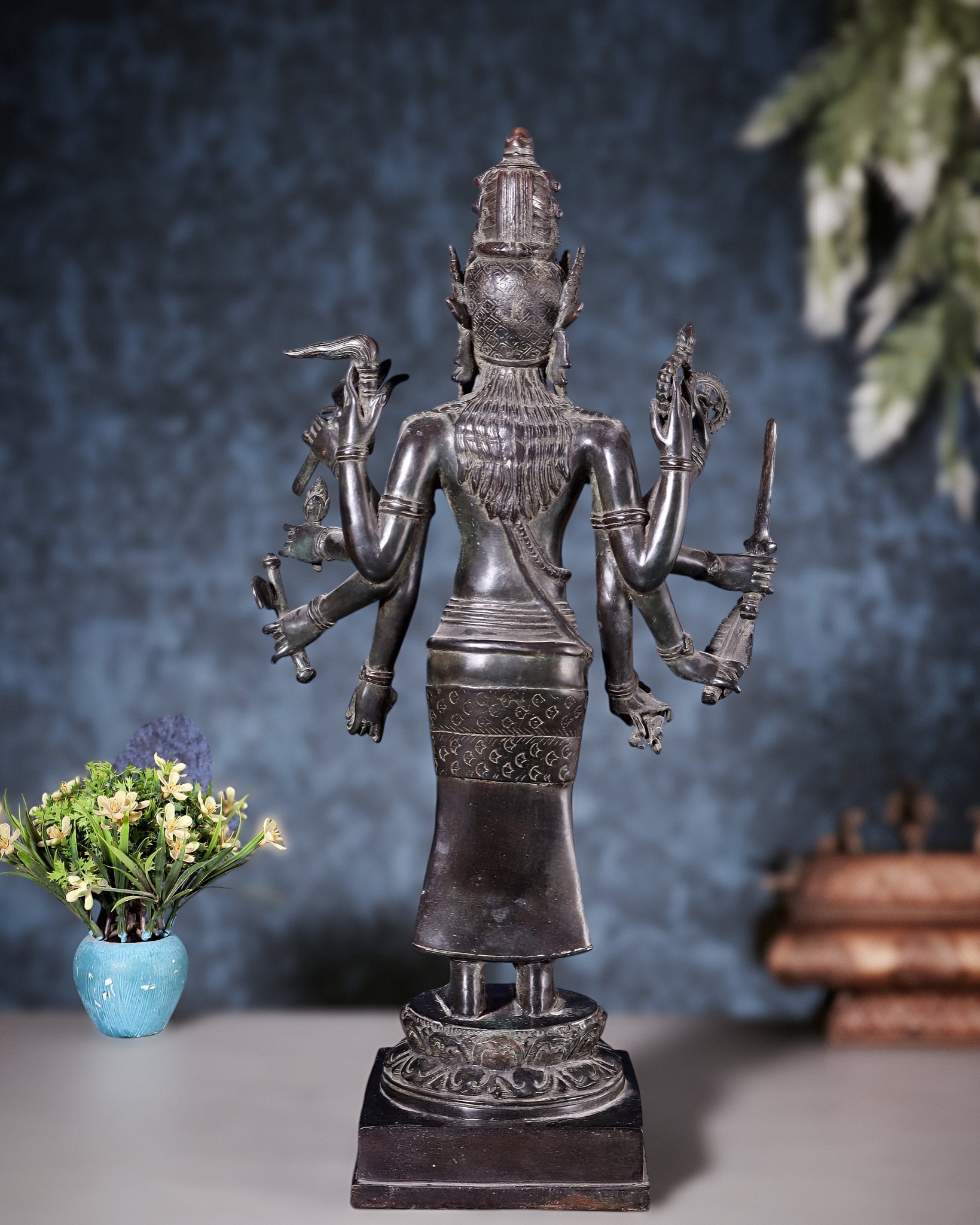 Indonesian Bronze Standing Shiva – Restorer of Cosmic Order | Java Museum - Style Sculpture - Budhshiv.com