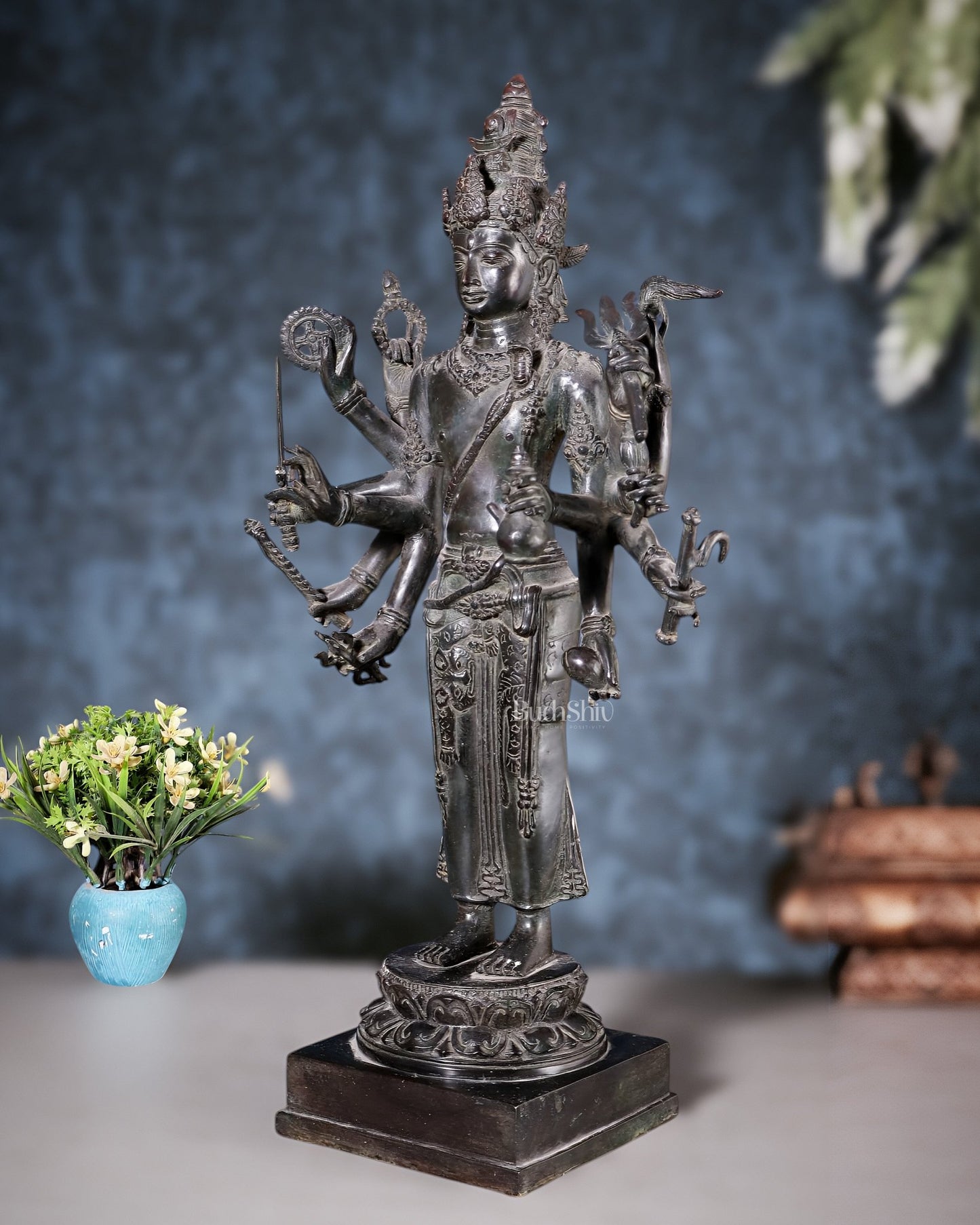 Indonesian Bronze Standing Shiva – Restorer of Cosmic Order | Java Museum - Style Sculpture - Budhshiv.com