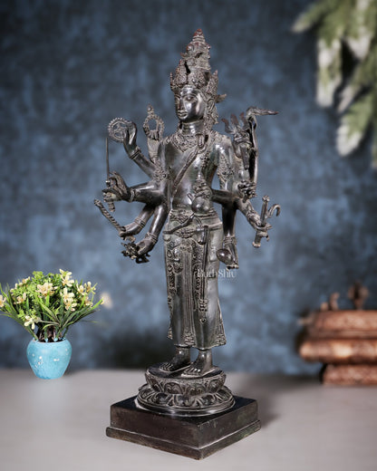 Indonesian Bronze Standing Shiva – Restorer of Cosmic Order | Java Museum - Style Sculpture - Budhshiv.com