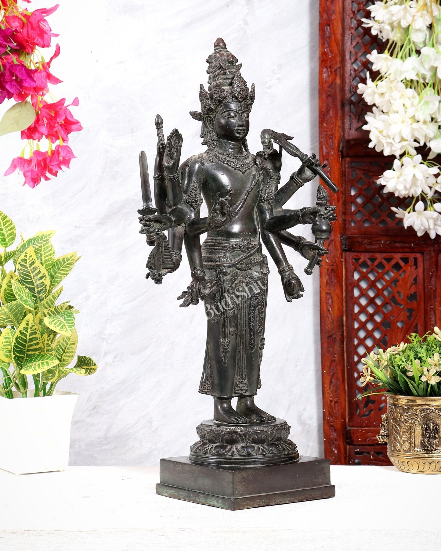 Indonesian Bronze Standing Shiva – Restorer of Cosmic Order | Java Museum-Style Sculpture - Budhshiv.com