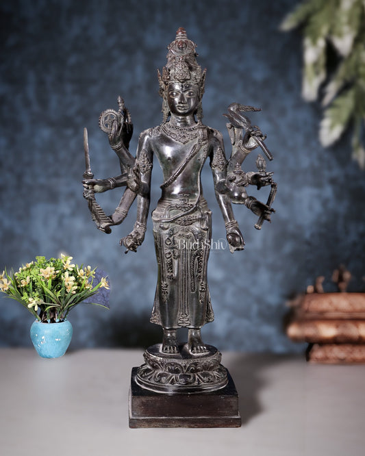 Indonesian Bronze Standing Shiva – Restorer of Cosmic Order | Java Museum - Style Sculpture - Budhshiv.com