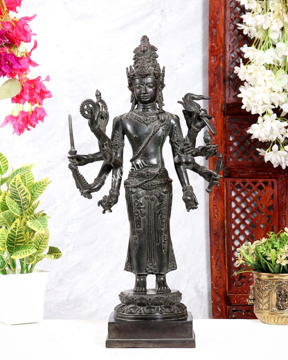 Indonesian Bronze Standing Shiva – Restorer of Cosmic Order | Java Museum-Style Sculpture - Budhshiv.com