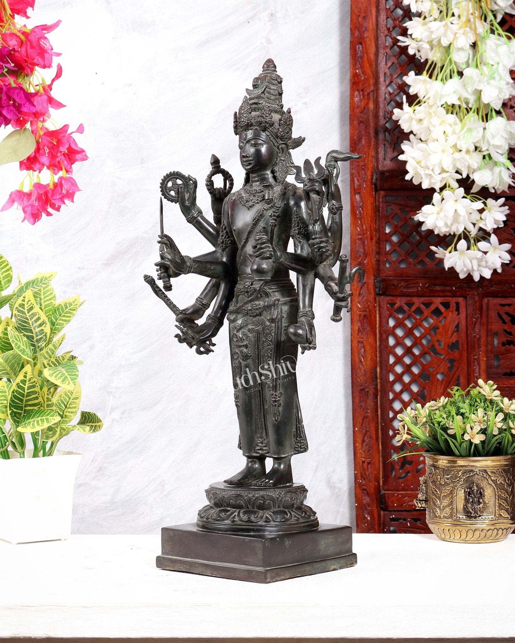 Indonesian Bronze Standing Shiva – Restorer of Cosmic Order | Java Museum-Style Sculpture - Budhshiv.com