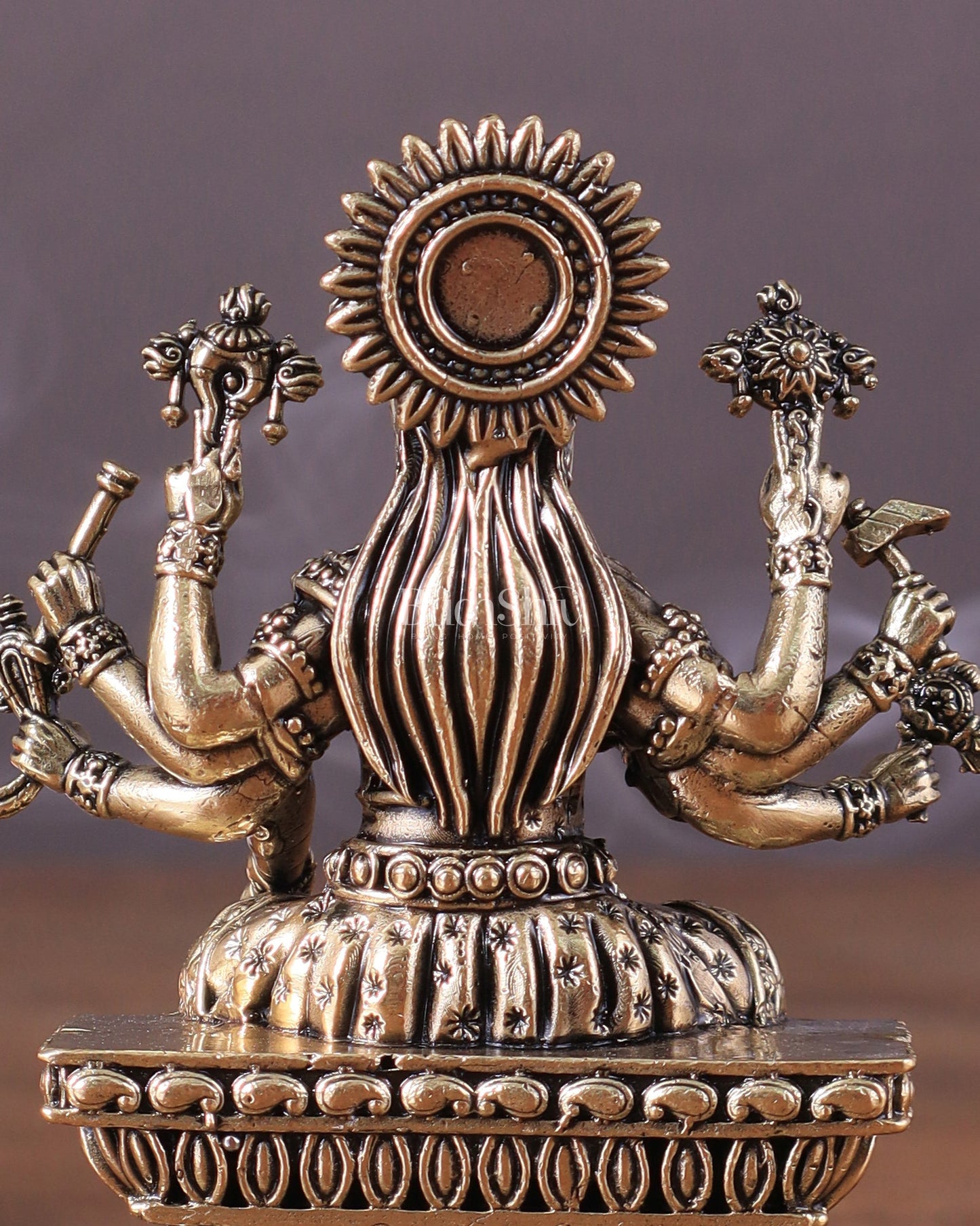 Intricate Hollow - Cast Goddess Varahi Superfine Brass Idol – 4" Tall - Budhshiv.com