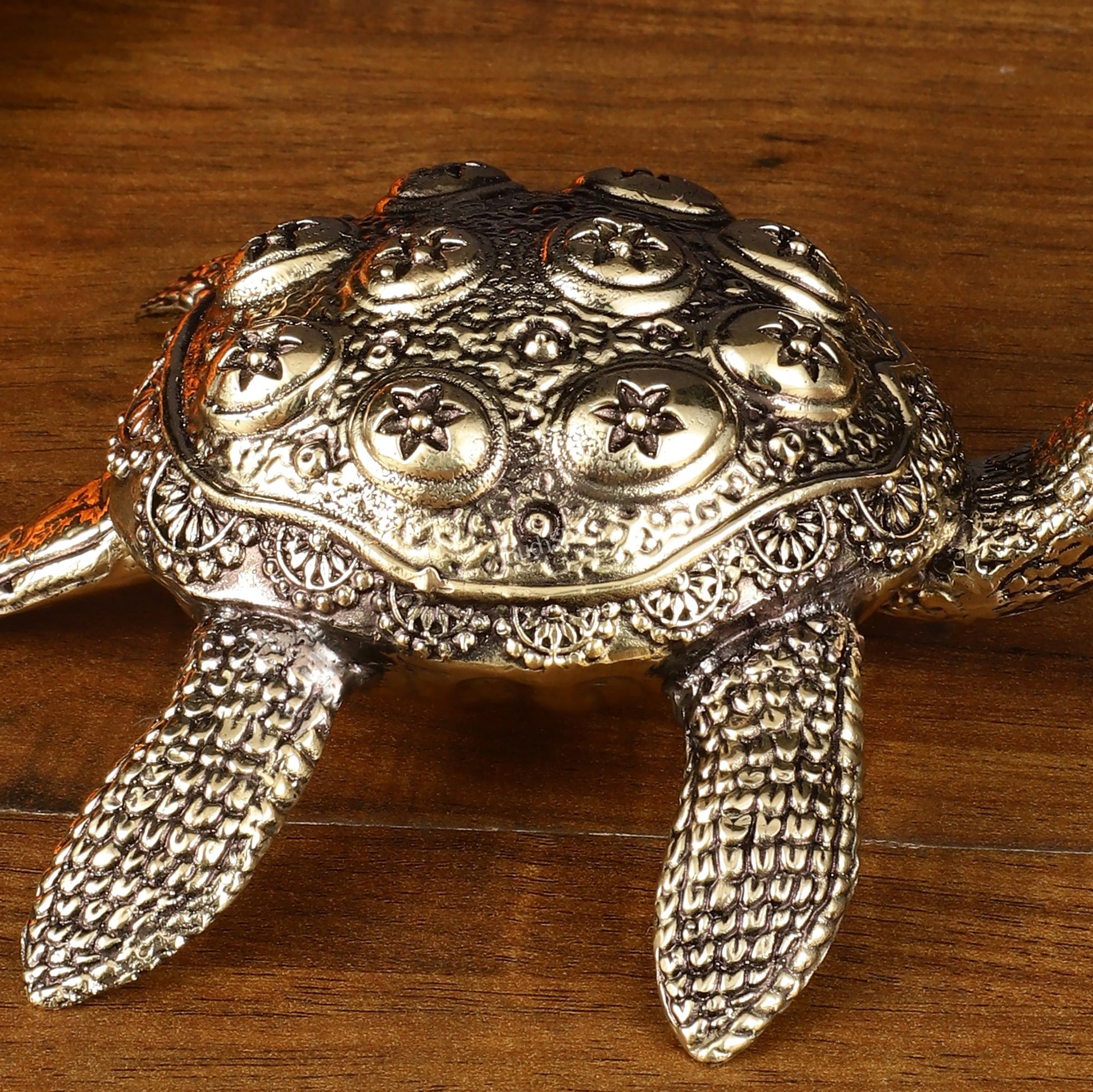 Intricate Superfine Brass Vastu Tortoise Showpiece - Budhshiv.com