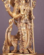 Kartikeya Lord Murugun Brass Superfine Statue 20" - Budhshiv.com