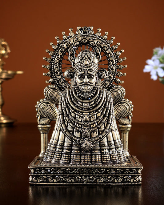 Khatu Shyam Brass Idol | Superfine Devotional Statue 5 inch - Budhshiv.com