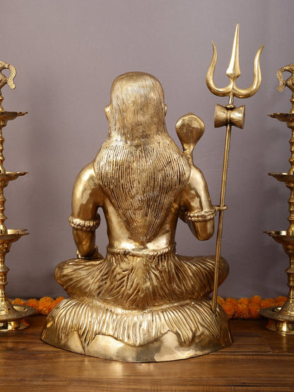 Large 35" Mahakaal Lord Shiva Sculpture - One of a Kind Brass Masterpiece - Budhshiv.com