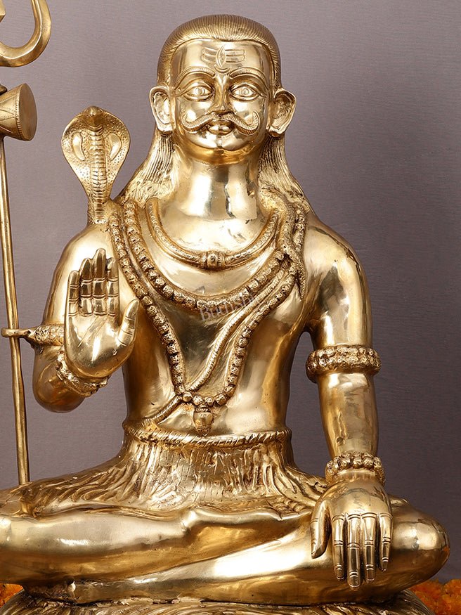 Large 35" Mahakaal Lord Shiva Sculpture - One of a Kind Brass Masterpiece - Budhshiv.com