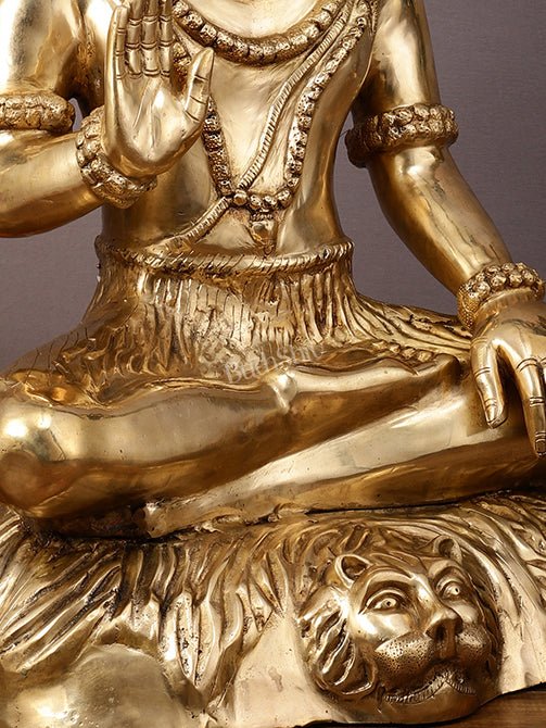 Large 35" Mahakaal Lord Shiva Sculpture - One of a Kind Brass Masterpiece - Budhshiv.com