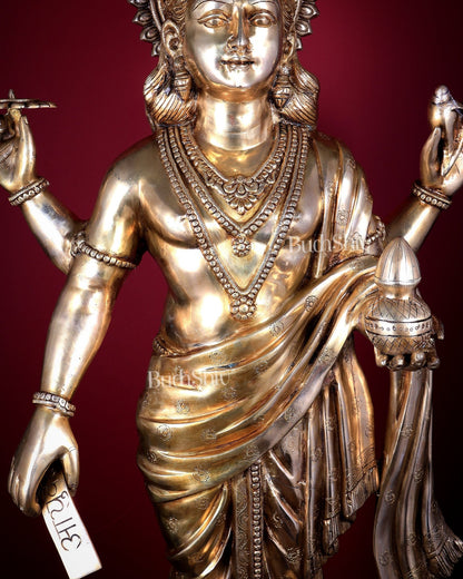 Large Brass Dhanvantari Statue 50 Inch | Lord of Ayurveda | 60 Kg - Budhshiv.com