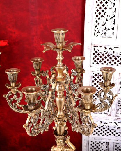 Large Brass English Lady Candle Holder Classical Decor 24 inch - Budhshiv.com