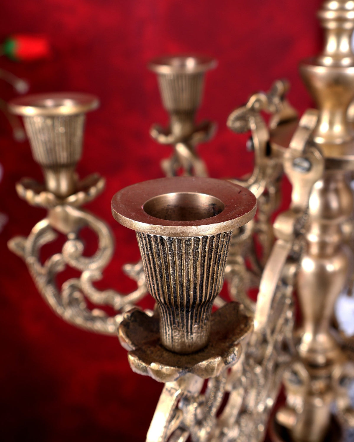 Large Brass English Lady Candle Holder Classical Decor 24 inch - Budhshiv.com