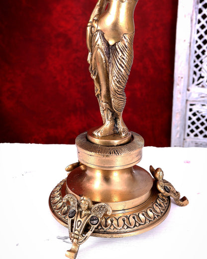 Large Brass English Lady Candle Holder Classical Decor 24 inch - Budhshiv.com