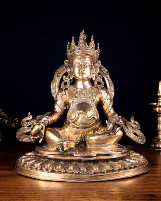 Large Brass Kubera Statue god of wealth - Budhshiv.com