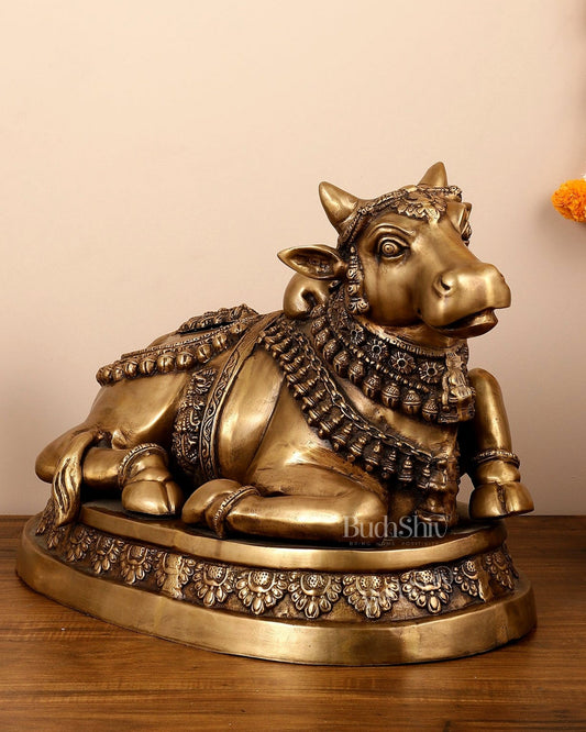 Large brass Nandi Statue 22 inch - Budhshiv.com