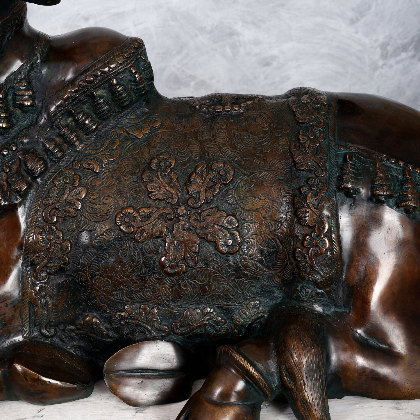 Large Brass Nandi Statue 35 inch Antique bronze tone - Budhshiv.com