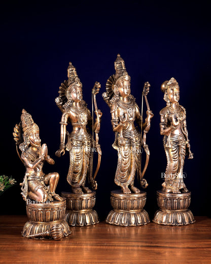 Large Brass Ram Darbar Set Superfine idols 24" matte finish - Budhshiv.com