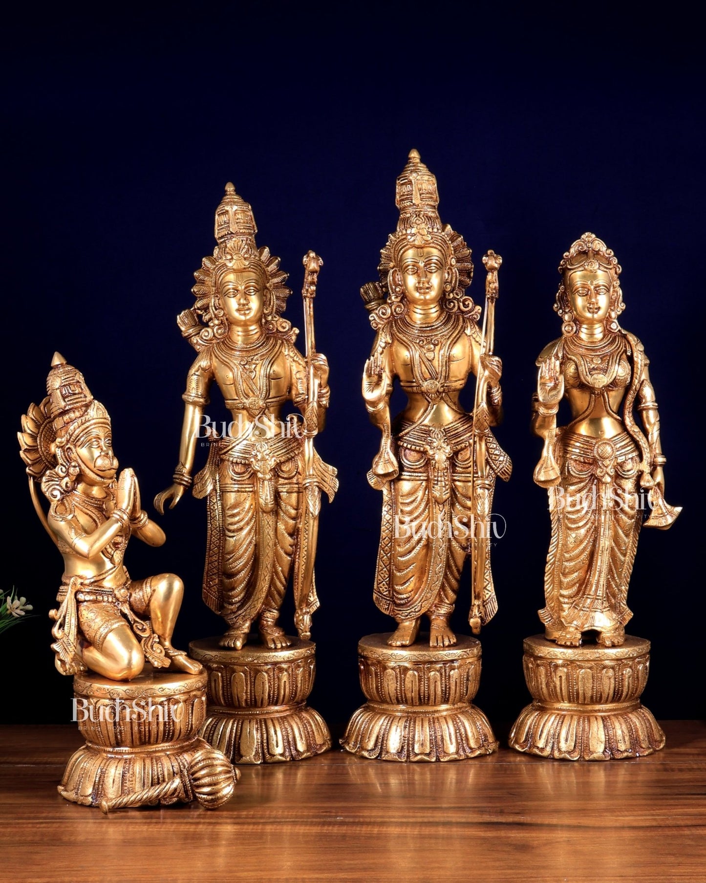 Large Brass Ram Darbar Set Superfine idols 24" - Budhshiv.com