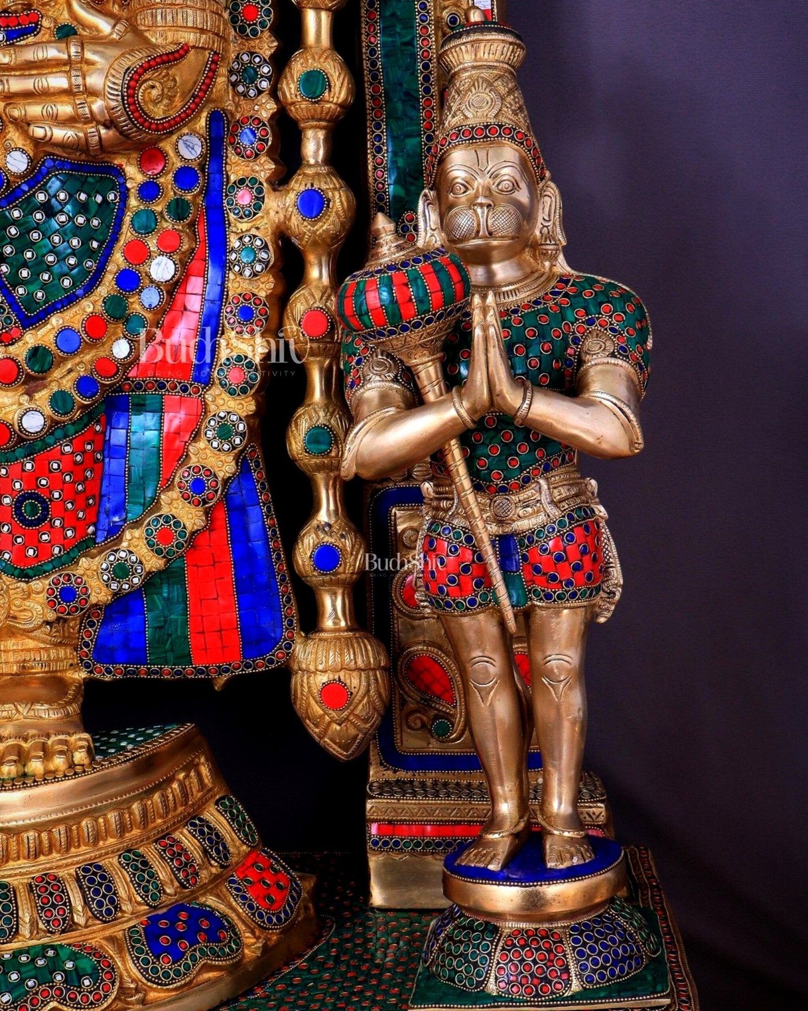 Large Brass Tirupati Balaji Sculpture 60" Lord Venkateshwara darbar - Budhshiv.com