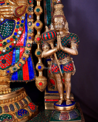 Large Brass Tirupati Balaji Sculpture 60" Lord Venkateshwara darbar - Budhshiv.com