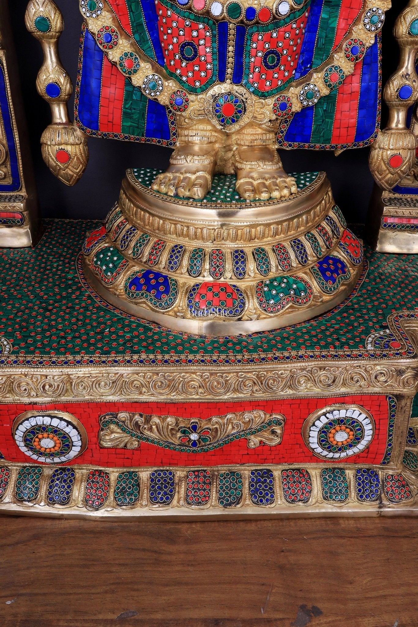 Large Brass Tirupati Balaji Sculpture with Kirtimukha Thiruvarchi Prabhavali 60" - Budhshiv.com