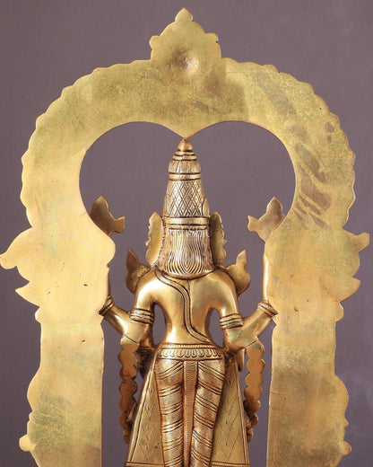 Large Brass Tirupati Balaji Statue with Hanuman and Garuda – 22 Inch - Budhshiv.com