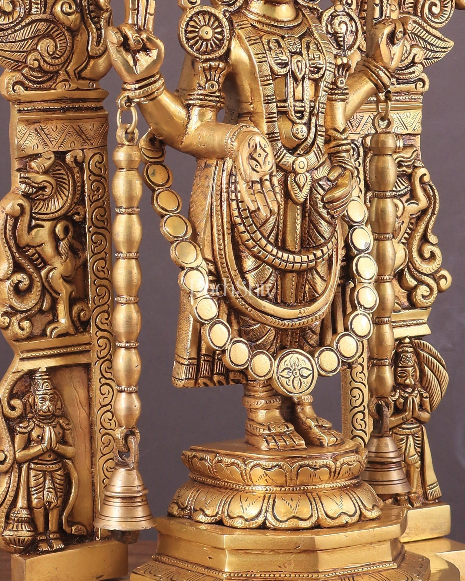 Large Brass Tirupati Balaji Statue with Hanuman and Garuda – 22 Inch - Budhshiv.com