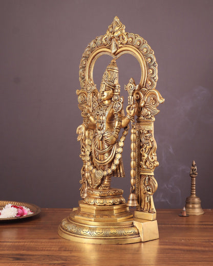 Large Brass Tirupati Balaji Statue with Hanuman and Garuda – 22 Inch - Budhshiv.com