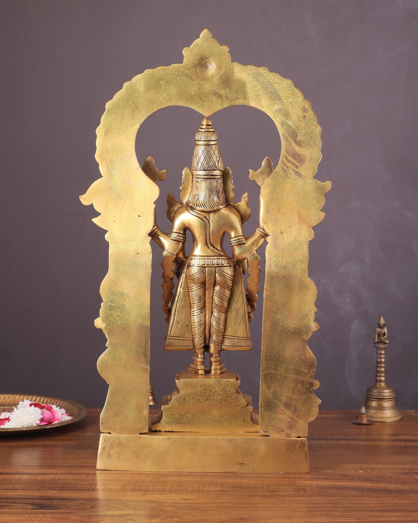 Large Brass Tirupati Balaji Statue with Hanuman and Garuda – 22 Inch - Budhshiv.com