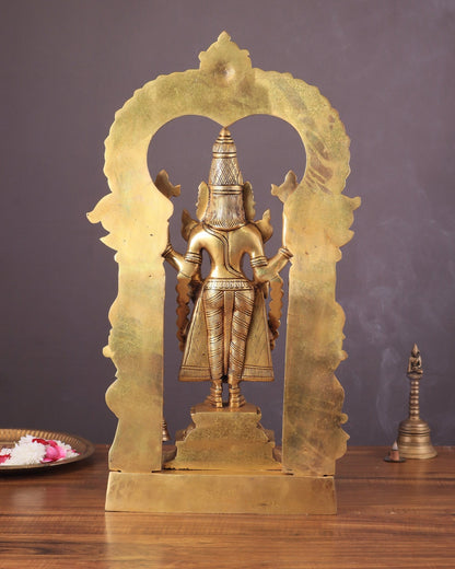 Large Brass Tirupati Balaji Statue with Hanuman and Garuda – 22 Inch - Budhshiv.com