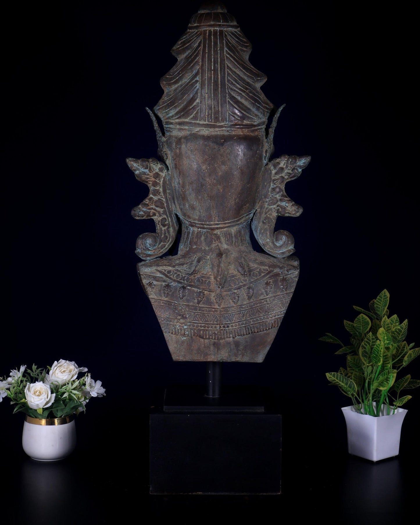 Large Bronze Shiva Face Head statue – Lost Wax Method 32" - Budhshiv.com